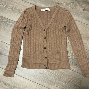 ZARAKNIT brown sweater cardigan